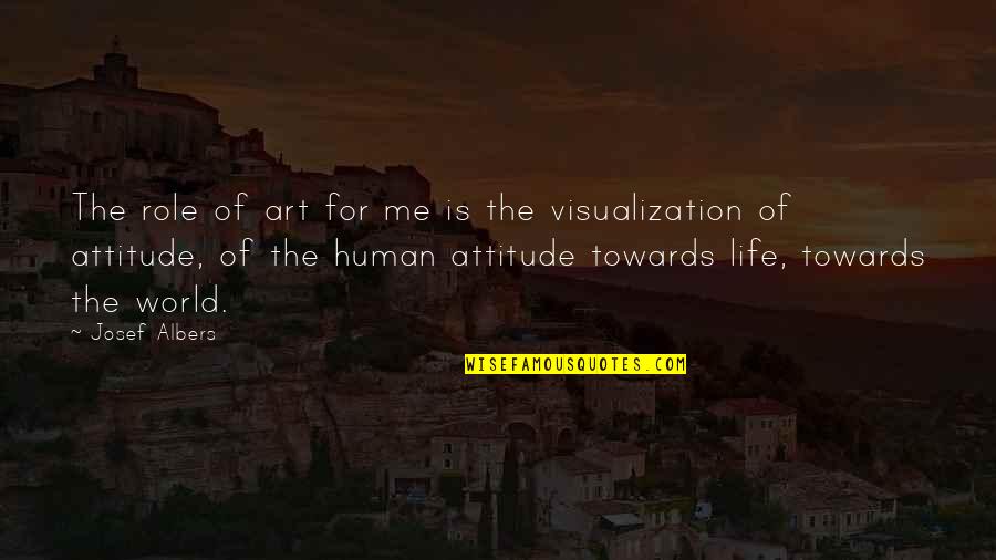 Attitude Of Me Quotes By Josef Albers: The role of art for me is the