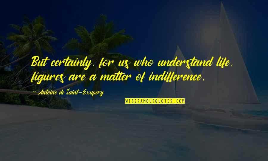 Attitude Proverbs Sayings And Quotes By Antoine De Saint-Exupery: But certainly, for us who understand life, figures