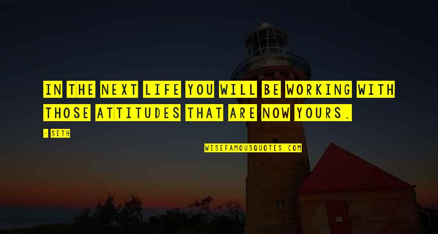 Attitudes And Life Quotes By Seth: In the next life you will be working