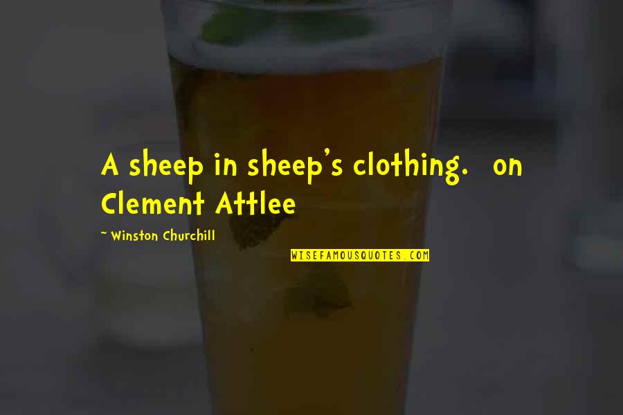 Attlee Quotes By Winston Churchill: A sheep in sheep's clothing. [on Clement Attlee]