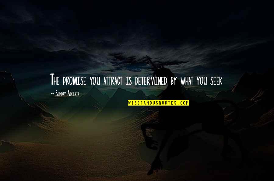 Attract You Quotes By Sunday Adelaja: The promise you attract is determined by what
