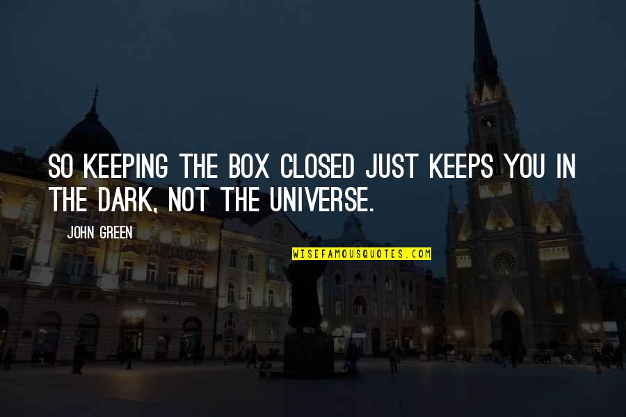 Attracting Happiness Quotes By John Green: So keeping the box closed just keeps you