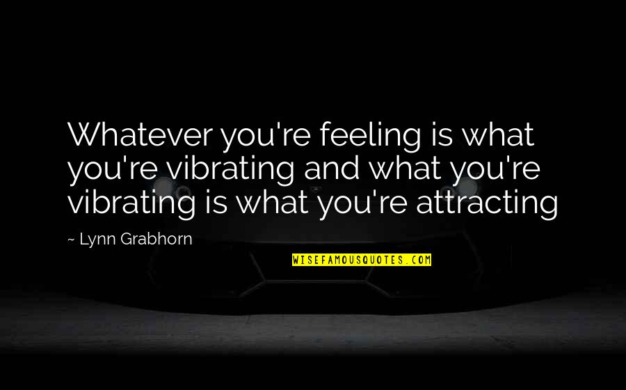 Attracting Quotes By Lynn Grabhorn: Whatever you're feeling is what you're vibrating and