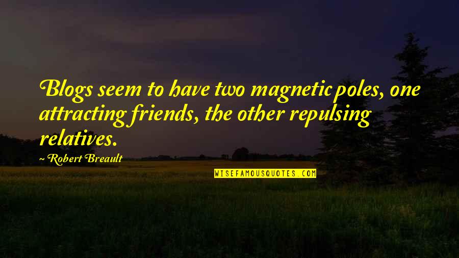 Attracting Quotes By Robert Breault: Blogs seem to have two magnetic poles, one