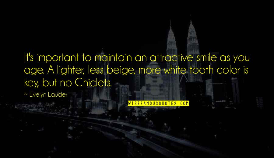 Attractive Smile Quotes By Evelyn Lauder: It's important to maintain an attractive smile as
