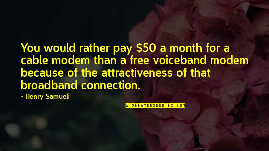 Attractiveness Quotes By Henry Samueli: You would rather pay $50 a month for