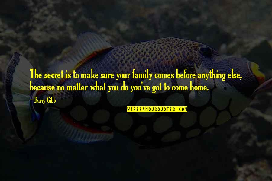 Atunci I Am Quotes By Barry Gibb: The secret is to make sure your family
