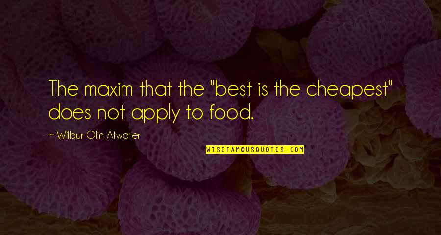 Atwater's Quotes By Wilbur Olin Atwater: The maxim that the "best is the cheapest"