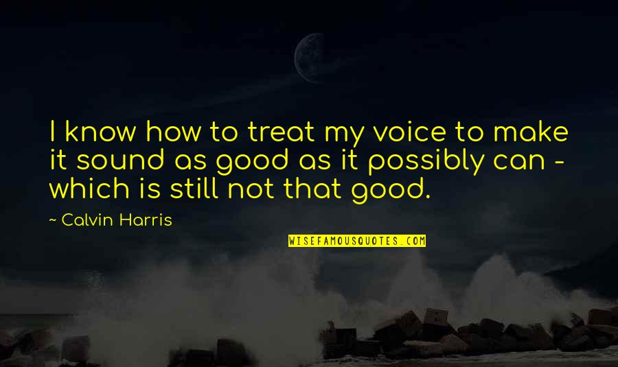 Au Revoir Quotes By Calvin Harris: I know how to treat my voice to