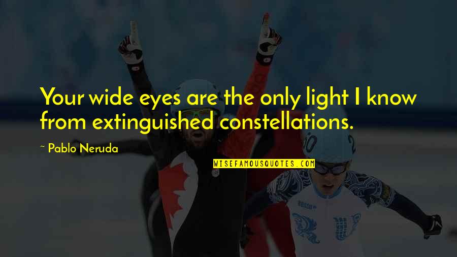 Aubade Bras Quotes By Pablo Neruda: Your wide eyes are the only light I