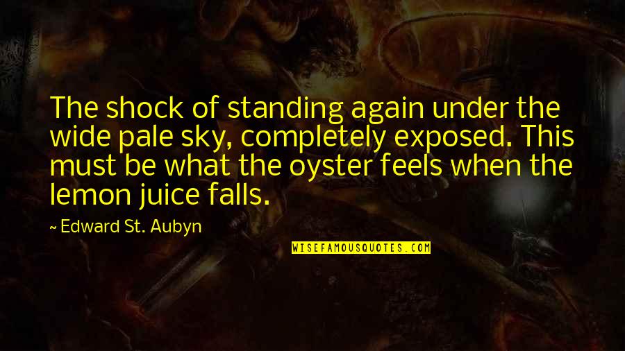 Aubyn Quotes By Edward St. Aubyn: The shock of standing again under the wide