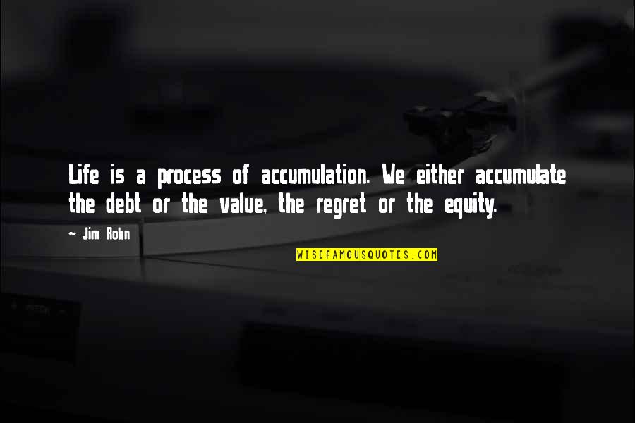 Aucas Indians Quotes By Jim Rohn: Life is a process of accumulation. We either