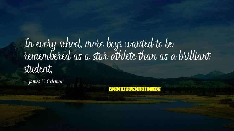 Auciello Antonella Quotes By James S. Coleman: In every school, more boys wanted to be