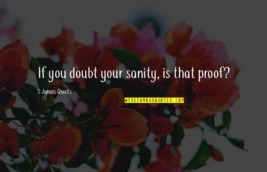 Audace Fincorp Quotes By James Qualls: If you doubt your sanity, is that proof? Audace Fincorp Quotes By James Qualls: If you doubt your sanity, is that proof?