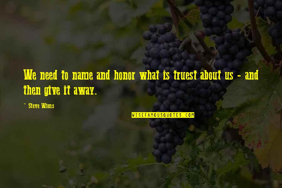 Audain Bernadel Quotes By Steve Wiens: We need to name and honor what is
