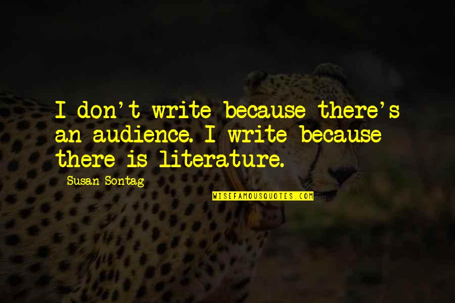 Audience In Writing Quotes By Susan Sontag: I don't write because there's an audience. I