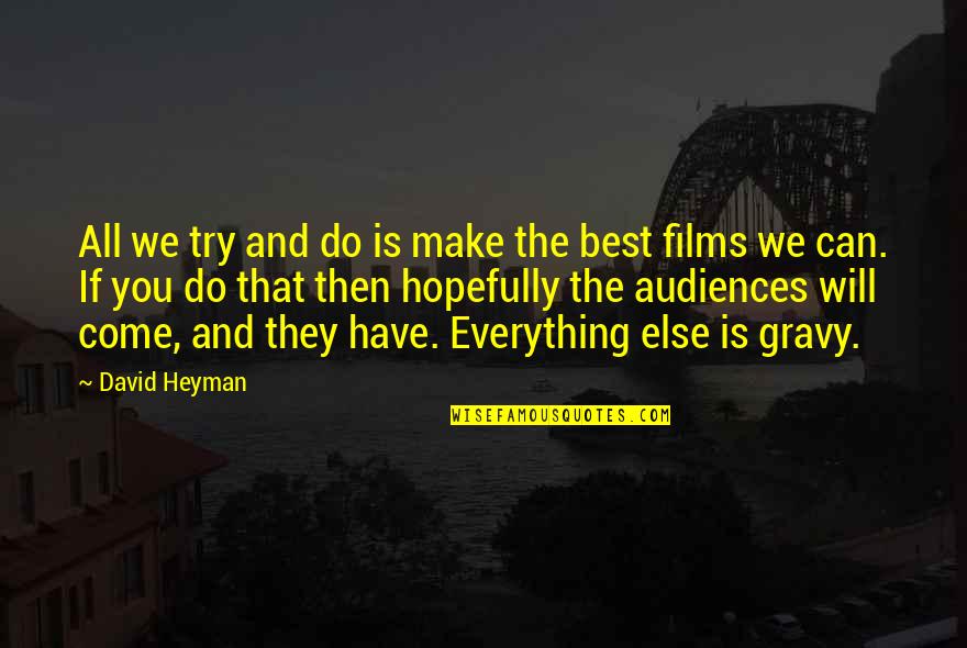 Audiences Quotes By David Heyman: All we try and do is make the