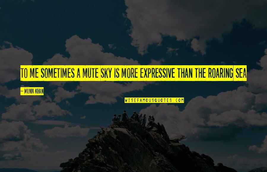 Audient Quotes By Munia Khan: To me sometimes a mute sky is more