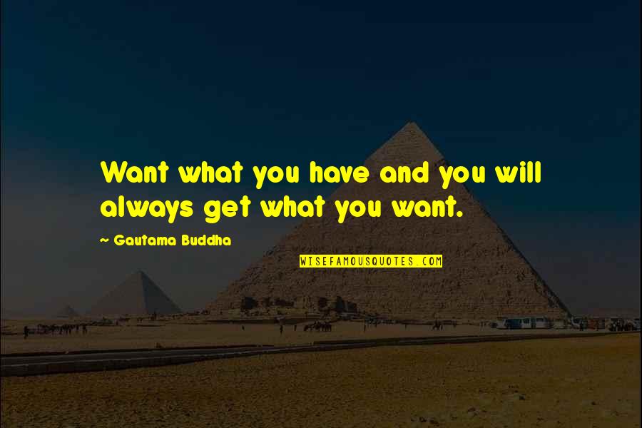 Audinell Quotes By Gautama Buddha: Want what you have and you will always