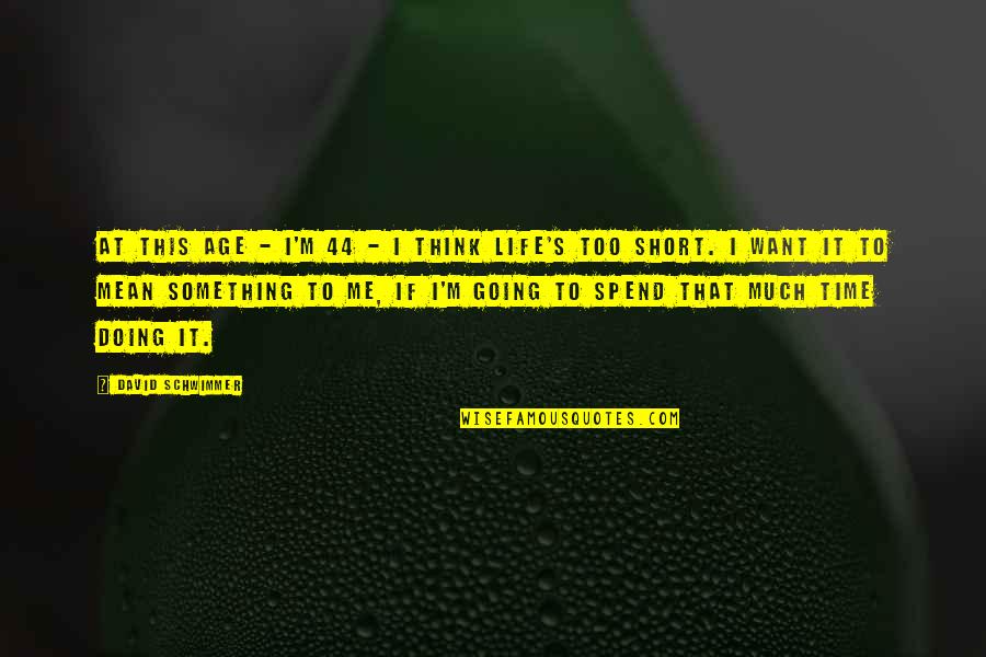 Audisi Kdi Quotes By David Schwimmer: At this age - I'm 44 - I