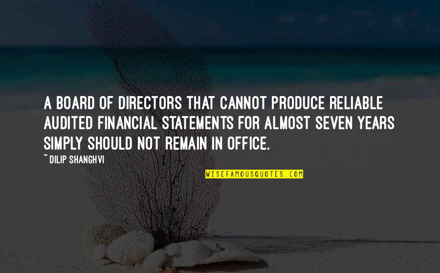 Audited Quotes By Dilip Shanghvi: A board of directors that cannot produce reliable