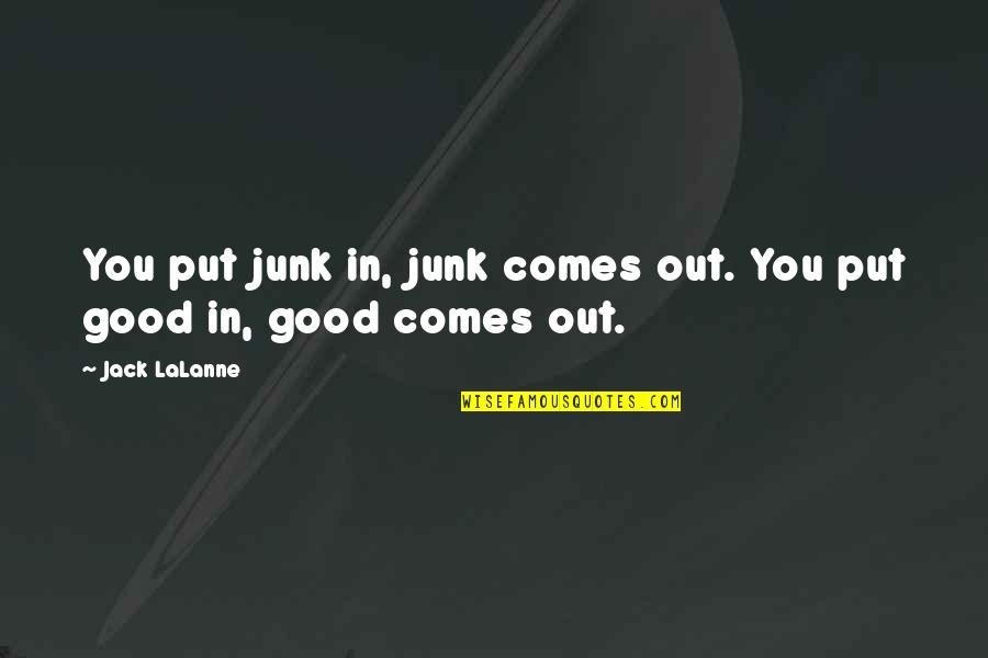 Auditioned For The Monkees Quotes By Jack LaLanne: You put junk in, junk comes out. You