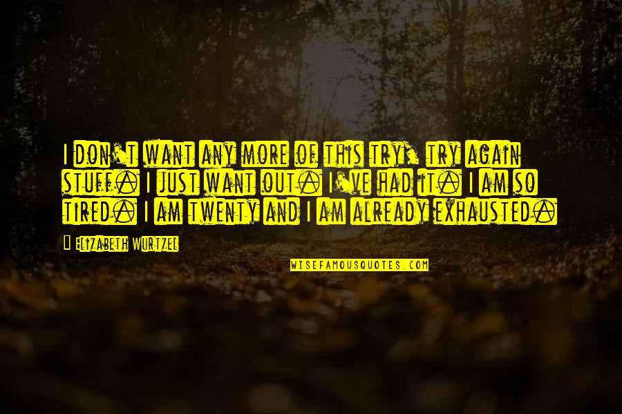 Auditoria Administrativa Quotes By Elizabeth Wurtzel: I don't want any more of this try, Auditoria Administrativa Quotes By Elizabeth Wurtzel: I don't want any more of this try,