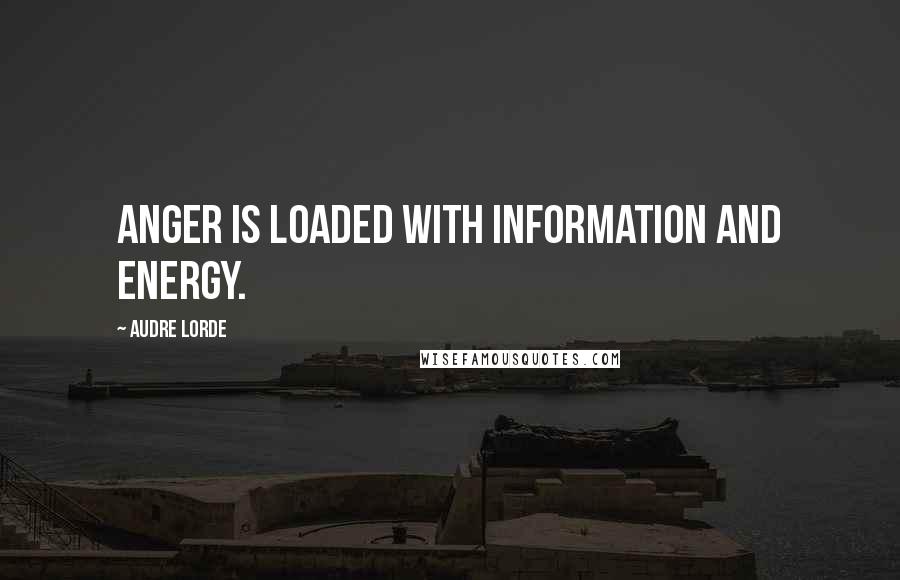Audre Lorde quotes: Anger is loaded with information and energy.