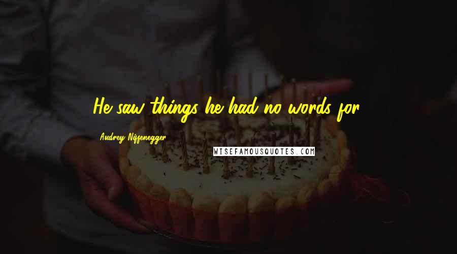 Audrey Niffenegger quotes: He saw things he had no words for.