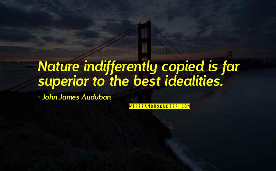 Audubon's Quotes By John James Audubon: Nature indifferently copied is far superior to the