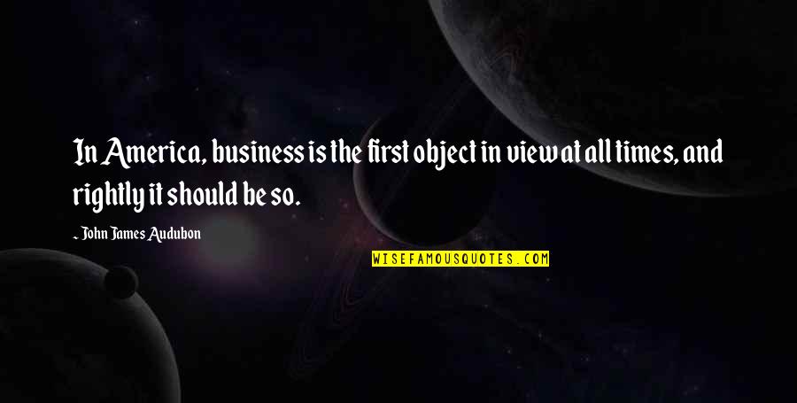 Audubon's Quotes By John James Audubon: In America, business is the first object in