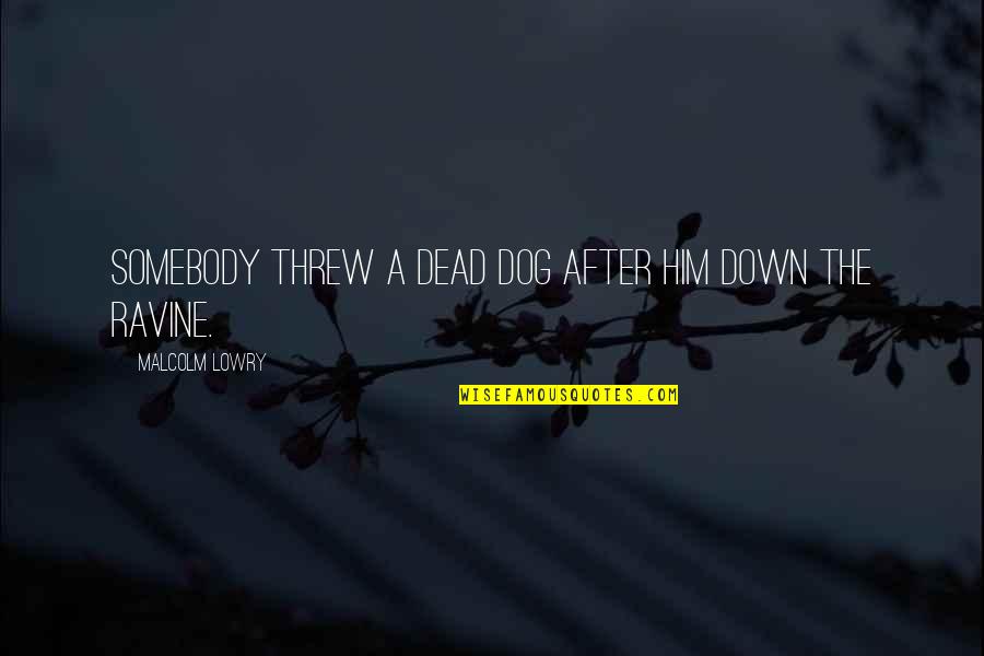 Auerbacher Castle Quotes By Malcolm Lowry: Somebody threw a dead dog after him down Auerbacher Castle Quotes By Malcolm Lowry: Somebody threw a dead dog after him down
