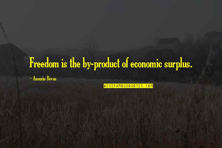 Auerisms Quotes By Aneurin Bevan: Freedom is the by-product of economic surplus.