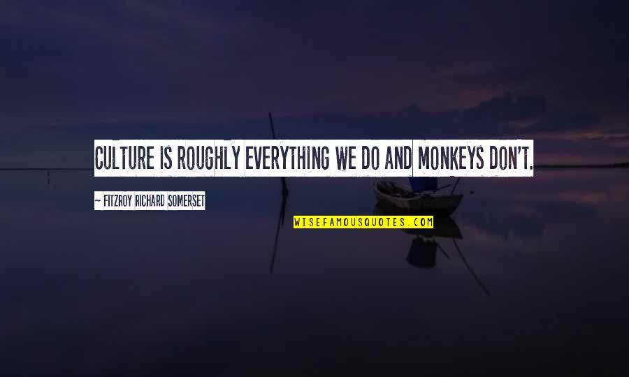 Auggh Quotes By FitzRoy Richard Somerset: Culture is roughly everything we do and monkeys Auggh Quotes By FitzRoy Richard Somerset: Culture is roughly everything we do and monkeys