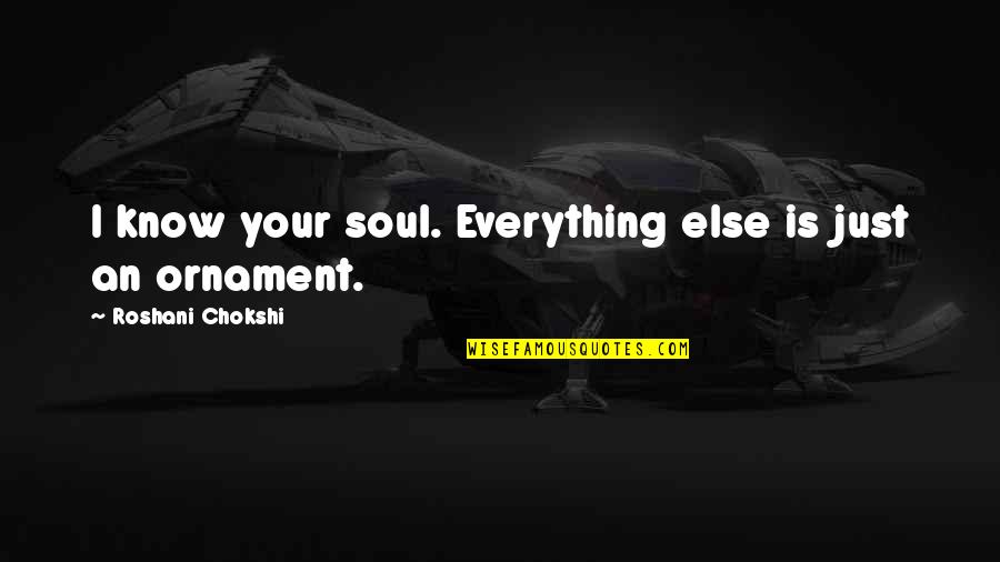 Augstskolu Programmas Quotes By Roshani Chokshi: I know your soul. Everything else is just