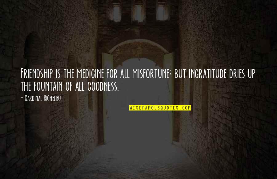 Auguries Quotes By Cardinal Richelieu: Friendship is the medicine for all misfortune; but Auguries Quotes By Cardinal Richelieu: Friendship is the medicine for all misfortune; but