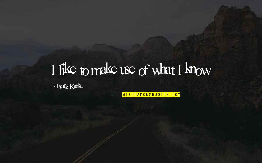 Augusteum Song Quotes By Franz Kafka: I like to make use of what I Augusteum Song Quotes By Franz Kafka: I like to make use of what I
