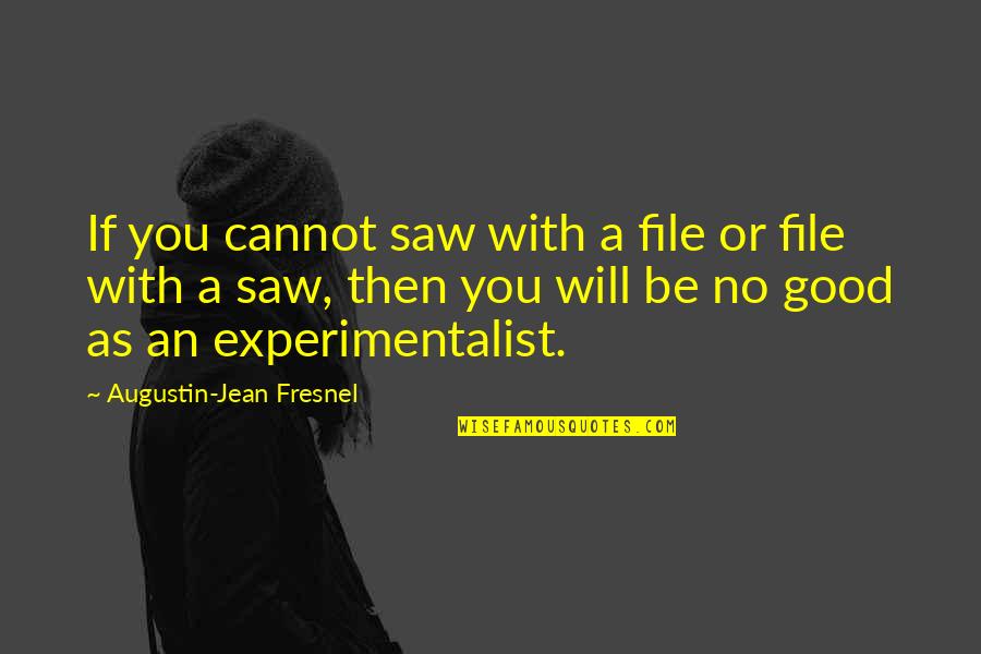 Augustin Quotes By Augustin-Jean Fresnel: If you cannot saw with a file or