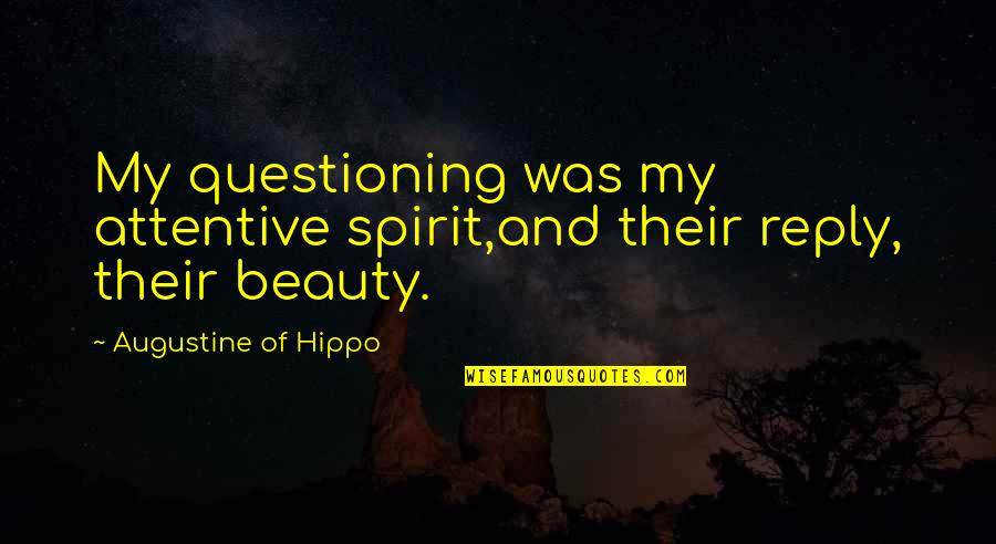 Augustine Hippo Quotes By Augustine Of Hippo: My questioning was my attentive spirit,and their reply,