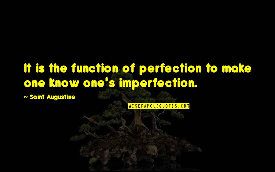 Augustine's Quotes By Saint Augustine: It is the function of perfection to make