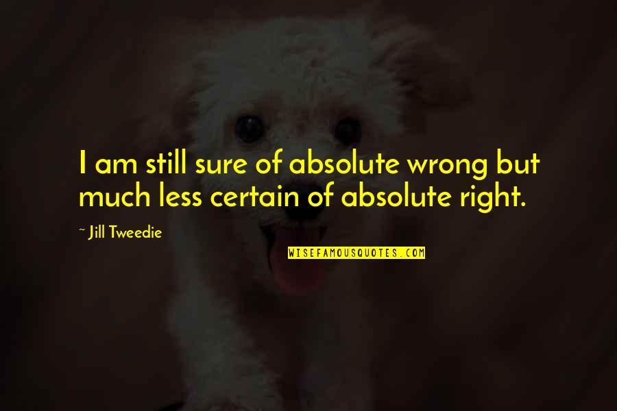 Augustinians Quotes By Jill Tweedie: I am still sure of absolute wrong but