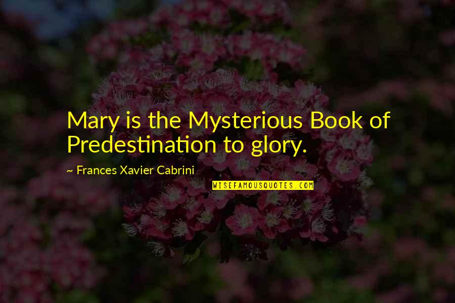 Augustinus Bader Quotes By Frances Xavier Cabrini: Mary is the Mysterious Book of Predestination to
