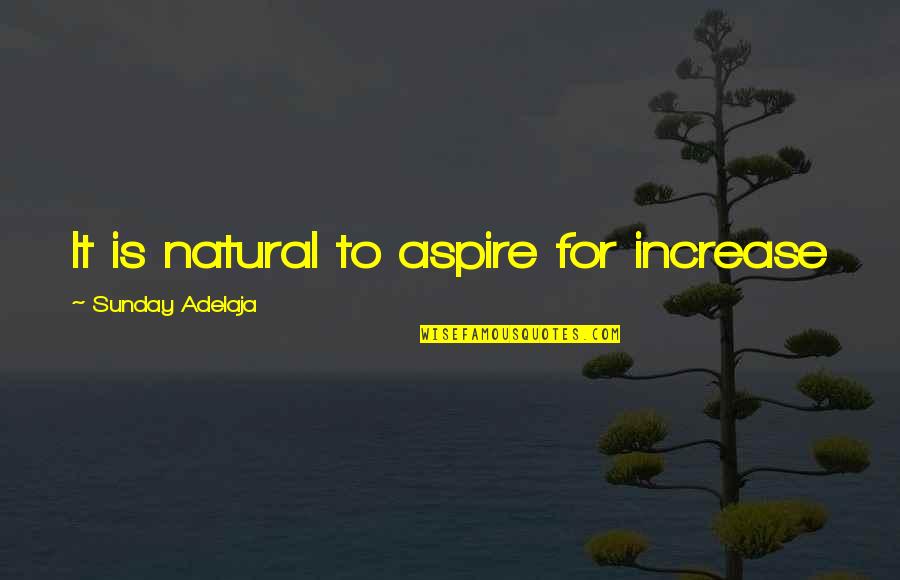 Augustus In The Aeneid Quotes By Sunday Adelaja: It is natural to aspire for increase