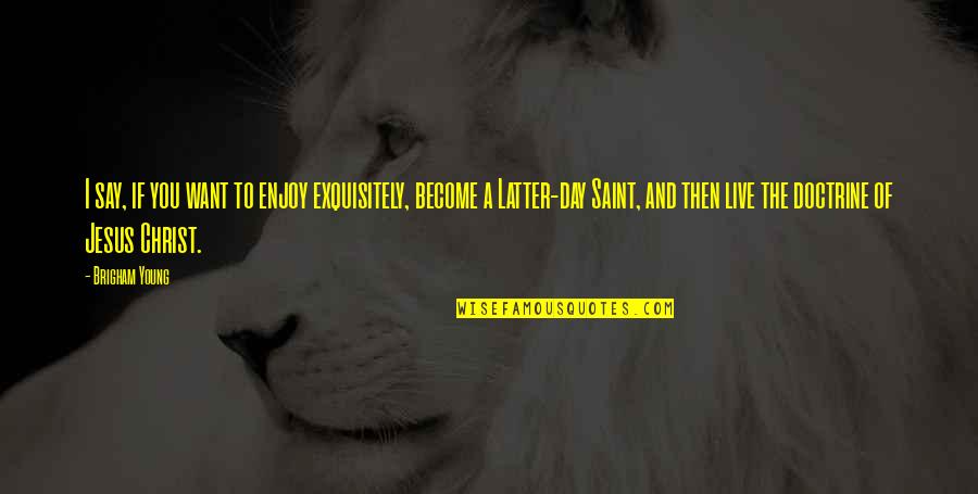 Augustyna Quotes By Brigham Young: I say, if you want to enjoy exquisitely, Augustyna Quotes By Brigham Young: I say, if you want to enjoy exquisitely,