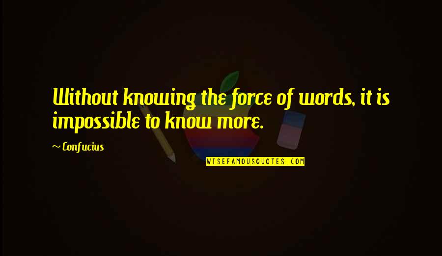 Aullando Letra Quotes By Confucius: Without knowing the force of words, it is