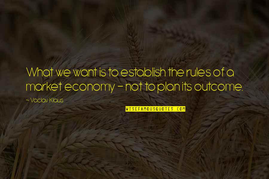 Aulos Reloaded Quotes By Vaclav Klaus: What we want is to establish the rules