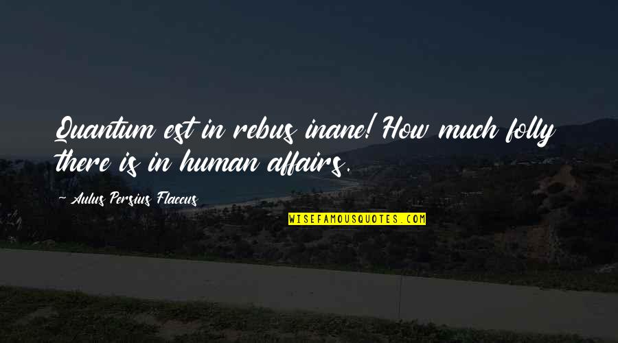 Aulus Persius Flaccus Quotes By Aulus Persius Flaccus: Quantum est in rebus inane! How much folly