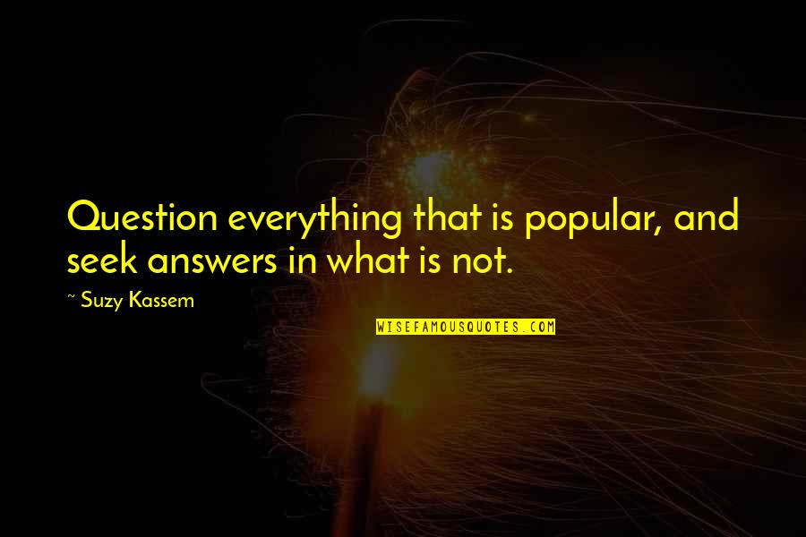 Aunt Blessing Quotes By Suzy Kassem: Question everything that is popular, and seek answers