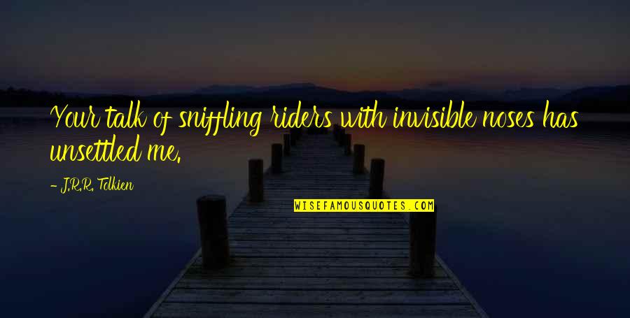 Aunt Sally Quotes By J.R.R. Tolkien: Your talk of sniffling riders with invisible noses