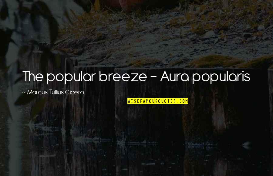 Aura Quotes By Marcus Tullius Cicero: The popular breeze - Aura popularis